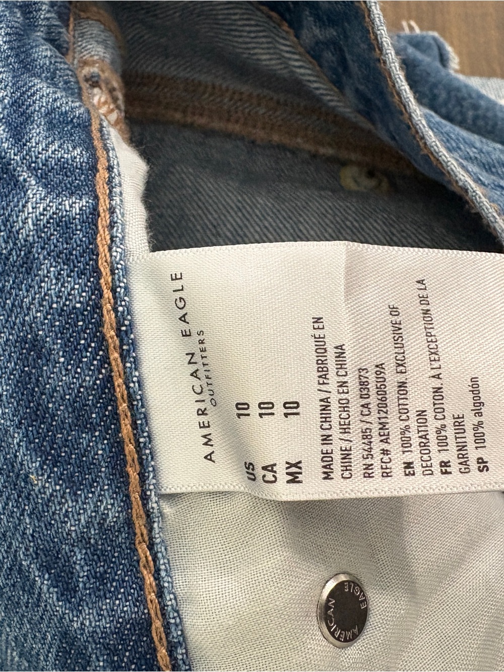 American Eagle Outfitters Blue Denim Shorts with Colorful Embroidery - Picture 3 of 3